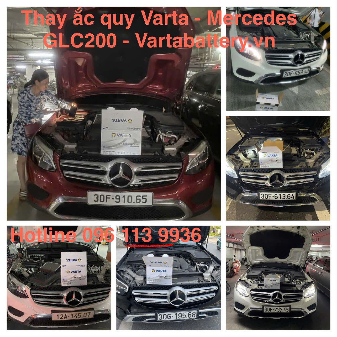 Thay ắc quy Varta cho Mercedes GLC 200 thực tế tại Vartabattery.vn
